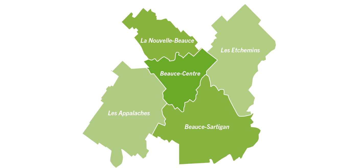 MRC de La Nouvelle-Beauce, de Beauce-Centre, de Beauce-Sartigan, <br>de Les Appalaches et de Les Etchemins